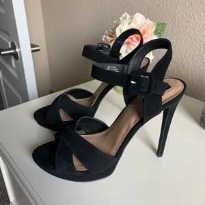 Black Straps Heels